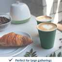 PAW - Disposable Paper Cups (8,5 oz, 50-Pack), Hot & Cold Paper Coffee Cups, Dark Green Drinking Cups for Party, BBQ, Christmas, New Year's Eve, Picnic