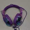 QearFun Kids Headphones Wired with Mic, 85/94dB Safe Volume Limit, Foldable Over Ear, Tangle-Free Cord & Sharing Port, Wired On-Ear Headset for School, Chromebook, Tablet, Travel - Boys & Girls (Deep purple)