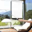 YCUHEN Cordless Roller Shades Pull Down Window Blinds Room Darkening Rolled Up Shades with Push-Pull Rod for Home and Office Bedroom Bathroom Living Room White,.32×72 Inc