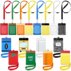 8 Pcs Teacher Badge Holder with Lanyard Back to School Teacher Gifts