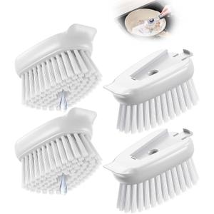 Dish Brush Refills Head for OXO - 4 Pack Dish Brush Cleaning Soap Dispensing Head Replacement for Scrubber, Kitchen Dish Brush Replacement Head for OXO Dish Brush Refill Head (White)