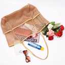 Tainehs Beach Mesh Tote Bag for Women, Large Travel & Pool Bag, Lightweight Vacation Cruise Tote (Inside Out Flip to Use)
