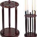 Collapsar Revolving Pool Stick Holder - 100% Solid Wood Billiard Pool Cue Rack Floor Stand - Holds 9 Pool Cue Sticks (Burgundy)