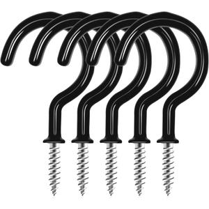 Cup Screw Hooks,1 inch Vinyl Coated Ceiling Hooks,100 Pack Screw in Hooks Plant Hanger Hooks,Wind Chimes Hooks Kitchen Cup Hooks Great for Hanging Indoor & Outdoor Use(Black) Cup Screw Hooks,1 inch Vinyl Coated Ceiling Hooks,100 Pack Screw in Hooks Plant Hanger Hooks,Wind Chimes Hooks Kitchen Cup Hooks Great for Hanging Indoor & Outdoor Use(Black)