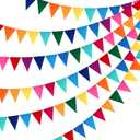 Outus 6 Sets Rainbow Pennant Banner Flags Garland Multicolor Bunting String Triangle Flags Bulk Rainbow Bunting for Carnival Birthday Party Festival Decorations(Rainbow Colors)