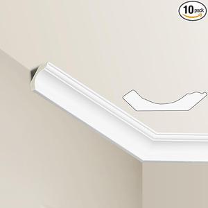 Ceiling Crown Molding Trim, 47 Ft High Impact Polystyrene Ceiling Moulding