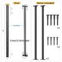 2-Pack Railing Post 36inch Stainless Steel Pre-drilled Intermediate Post/Studdle Pickets for 1/8" Deck Cable Railing, Level Cable Railing Fittings, Black