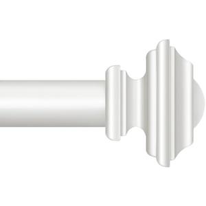 KAMANINA White Curtain Rod for Windows 72 to 144 Inches, 1 Inch Long Curtain Rod, Heavy Duty Drapery Rods 32 to 144 Inches (2.6-12ft) with Decorative Square Finials