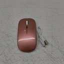 Ultra thin Mouse 2.4G Rechargeable Mouse Quiet Office Mouse for Office Work and Study (Rose Gold)