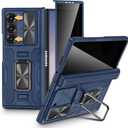 VEGO for Galaxy Z Fold 6 Case, with Built-in Privacy Screen Protector, Adjustable Magnetic Kickstand & Slide Camera Cover Full Body Drop Protection Case for Samsung Galaxy Z Fold 6 5G 2024-Blue