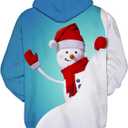 Colorful House Unisex's Ugly Christmas Sweater 3D Print Pullover Hoddie with Pocket Christmas Sweater for Men Women (M)