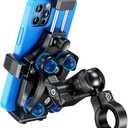 Kewig Motorcycle Phone Mount- [Vibration Dampener] [High-Speed Secure Lock] Motorcycle Cell Phone Holder, Bike Phone Handlebar Mount for 4.7-7.2" Smartphone