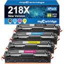 218X Toner Cartridges 4 Pack High Yield (with Chip) Compatible Replacement for HP 218X 218A for Color LaserJet Pro 3201dw MFP 3301fdw 3301cdw 3301sdw Printer Ink W2180X W2180A (BCMY, 4-Pack)