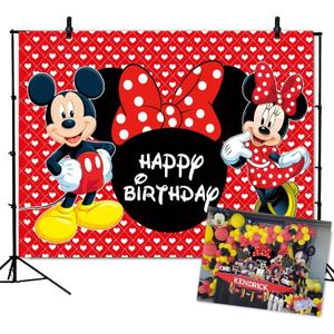 Baby Shower Mouse Party Backdrop Boys and Girls Photography Background 1 Birthday Birthday Party Decoration Supplies 7x5ft