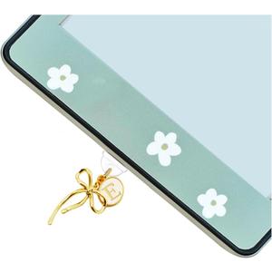 MORWLAT Bow Letters Dust Plug Charm Compatible with Kindle Paperwhite,Type C/USB C Dust Plug, Women Gift for E-Reader Lover Teachers Students(E)