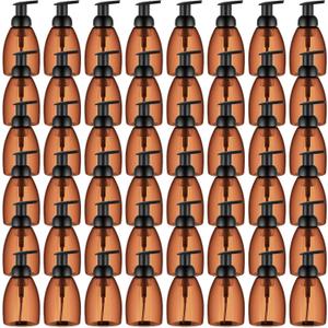 Nuenen 48 Pieces 8oz Foaming Soap Dispenser Refillable Foaming Pump Bottles Bulk Travel Hand Soap Dispenser Plastic Press Bottles Empty Containers for Shampoo Bathroom Commercial(Amber)