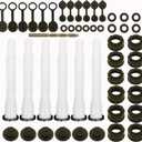 Gas Can Spout Replacement Set, Gas Can Nozzle Old Style Easy to Install, Flexible Pour Nozzle Suitable for Most 1/2/5/10 Gallon Oil Cans (6 Kit-White)