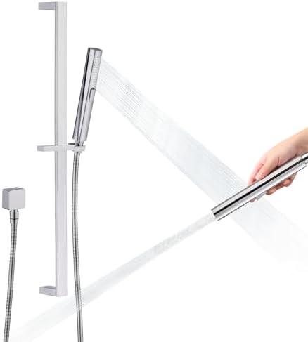 UCLIMAA Handheld Shower Head with Slide Bar Combo, 27.5-Inch Adjustable Height Slide Bar, High Perssure Handheld Shower Head with 6.6ft Extra Long Hose, Brass Wall Supply Elbow, Chrome - Amazon.com