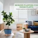 12/10/8 inch Plant Pots, Large Plastic Self-Watering Planters with Drainage Holes, Deep Reservoir, Water Level Indicator, Modern Decorative Flower Pots for Indoor/Outdoor Plants (Navy Blue, 12/10/8)