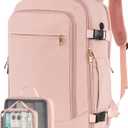 Travel Backpack for Women Men, 40L Carry on Flight Approved Backpack, Personal Item Travel Bag with Multi-Pockets, Waterproof Travel Bag Fits 17 Inch Laptop, Gift for Weekender, College, Work, Pink (Largh)