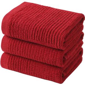 Glynniss Dish Towels for Kitchen, Absorbent Cotton Kitchen Towels for Drying Dishes, Terry Cloth for Cleaning Set of 3
