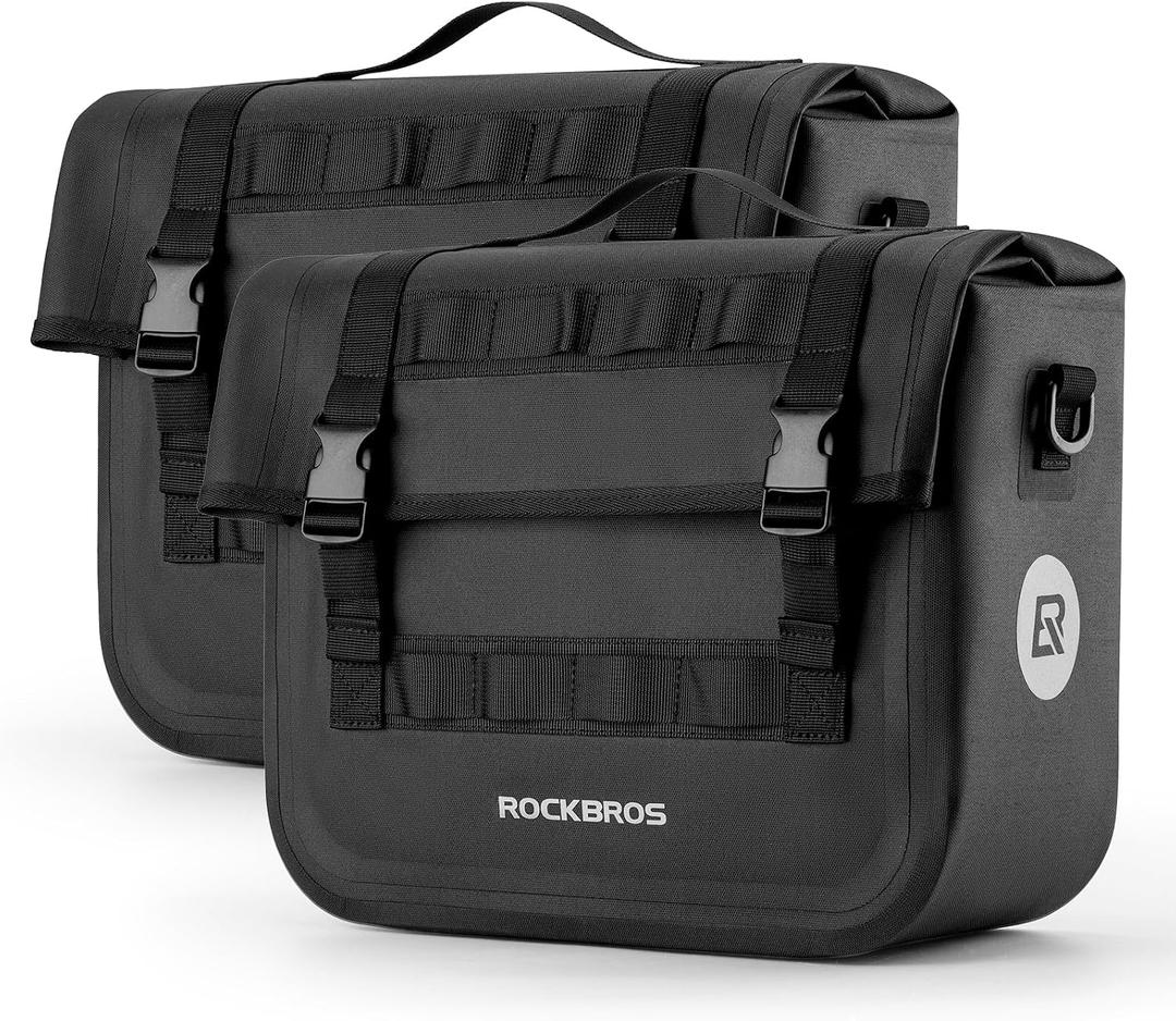 ROCKBROS Bike Panniers 15L Capacity Waterproof Bike Rack Bag 2PCS Cycling