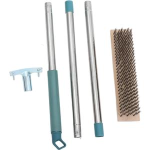 Heavy Duty Stainless Steel Floor Scrubber Brush Handle for Concrete and Rough Ergonomic Grip for Easy Cleaning of Patios and Garages
