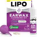Lipo Earwax Cleansing Kit, Cleansing Ear Drops, Bulb Syringe, and Cotton Plugs, Effortlessly Dissolves Ear Wax, Easy to Use Ear Wax Removal Kit, Clinically Tested Peroxide-Free, 0.5 Fl Oz