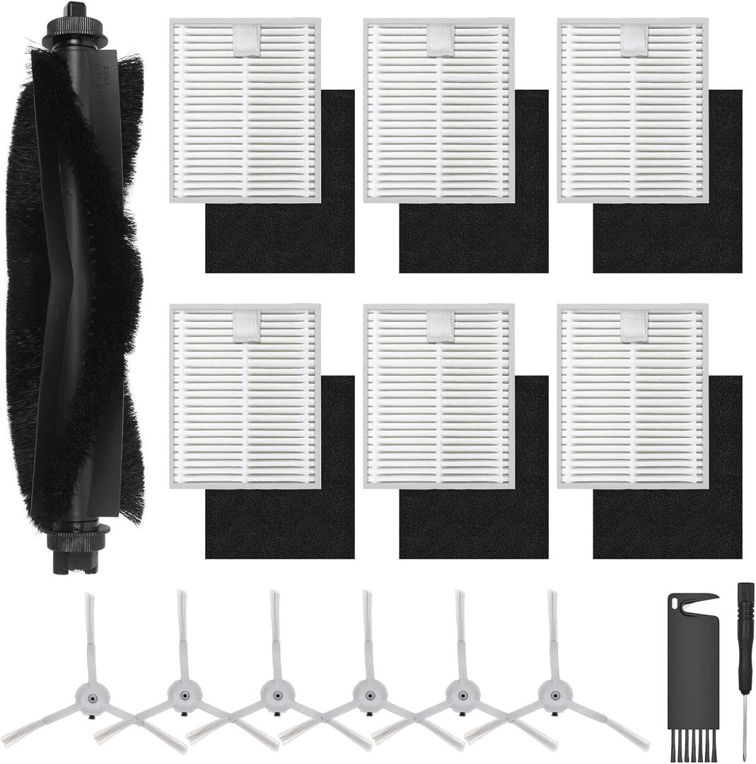 L60 Accessories Kit Replacement Compatible with Eufy L60 / L60 SES / L50 / L50 SES Robot Vacuum, Accessories Kit 6 Side Brushes, 6 Filters, 1 Roller Brush, 1 Screwdriver, 1 Cleaning tool, 15 pack