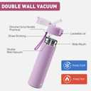 9oz Small Water Bottles with Straw, Mini Water Bottle with One-Hand Open Design, Leak-Proof Locking Lid for Hot&Cold Drinks, Small Travel Water Bottle - 100% Leakproof for School, Travel...(Lilac)