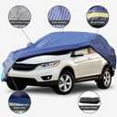 Car Cover Waterproof All Weather, 6 Layers Outdoor Full Exterior Cover Rain Sun UV Snowproof Protection with Zipper Cotton, Mirror Pocket for Honda CR-V