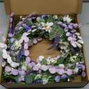 22 Inches Spring Wreaths for Front Door Blue Spring Door Wreath Summer Floral Wreath with Wildflower Lanvender for Wall Porch Indoors Outdoor Window Home Decorations