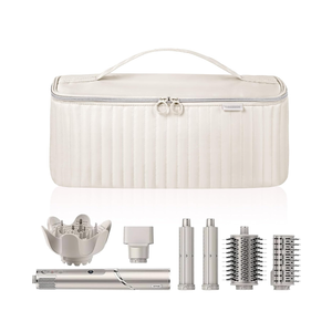 Travel Carrying Case for Hair Dryer Shark Flexstyle Dyson Airwrap Brush Hair Accessories Tools Storage Bag for Revlon Hairdryer Styler Organizer (Beige)