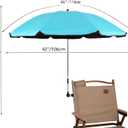 Chair Umbrella with Clamp,46 inches UPF 50+ Clip on Parasol for Patio,Beach Chairs,Strollers,Wheelchairs,Golf Carts
