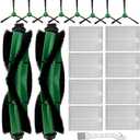 Replacement Parts for iRobot Roomba Combo VAC/Essential Series Q011, Q0520, Q0120, Y0140, Y0110, Robot Vacuum Cleaner, 2 Roller Brush, 8 Side Brushes, 8 Hepa Filters, 1 Cleaning Brush(19 Pack)