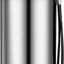 Insulated vacuum Thermo Bottle 500ml/16.9oz with cup Stainless steel coffee bottles for hot and cold drink water flask.(Silver,500ml)
