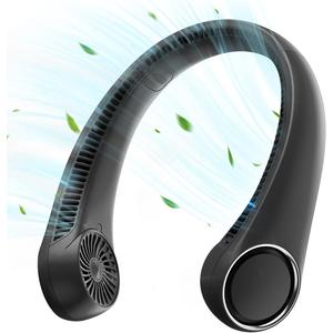 Portable Neck Fan Rechargeable, Hands-Free Cooling, 23.5hrs Runtime, Battery Powered Personal Wearable Fan Quiet, Summer Outdoor Travel Essentials, Birthday Gifts for Women Men Teens, Black