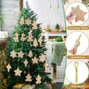Soaoo 24 Pcs Gingerbread Cookie Ornaments, Gingerbread Ornaments for Christmas Tree, Mini Snowflake Reindeer Hanging Christmas Decorations for Xmas Tree Winter Holiday Crafts, 6 Designs
