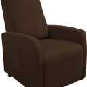 Recliner Chair Covers 4 Pcs Waterproof Small Recliner Sofa Slipcover Stretch Recliner Slipcover for Lazyboy Recliner Chair with Storage Pocket Furniture Protector for Living Room, Dark Brown