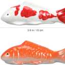 Gatuida 2Pcs Ceramic Floating Fish Ornaments for Garden Pond Bathtub Aquarium D Cor Koi Fish Figurines 3.93 Inch