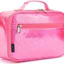FlowFly Kids Lunch box Insulated Soft Bag Mini Cooler Back to School Thermal Meal Tote Kit for Girls, Boys, Pink