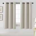 H.VERSAILTEX Blackout Curtains for Bedroom Thermal Insulated Room Darkening Living Room Curtains 63 Inch Long Grommet Privacy Protection Window Curtain Panels/Drapes for Nursery,2 Panels,Ivory/Cream, 42"W x 63"L