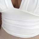 xxxiticat Women's Deep V-Neck Tank Top Casual Sleeveless Low Cut Ruched Wrap Vest Crop Top Summer Camis Blouse Shirt (White, L)