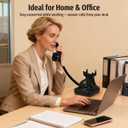 Bluetooth Retro Phone with Speakerphone, Bluetooth Landline Telephone, Bluetooth Home Phone with USB Rechargeable Power, Hands-Free Calling & Music Playback, Black