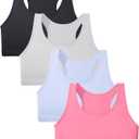 Sascina Girls Training Bras Racerback Sports Bras 8-10 Preteen Seamless Bralettes - No Pads, Chest Double Lined, M