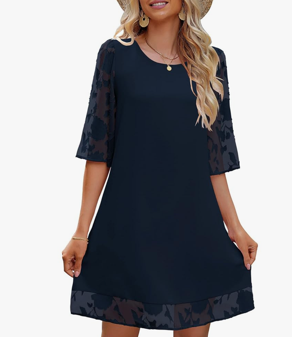 Sleeve Dress for Women Shift Cute Summer Tunic Floral Lace Dresses
