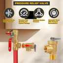 3/4 Inch Tankless Water Heater Valve Kit with Pressure Relief Valve and Gas Connectors,Clean Brass & NPT Thread