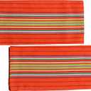 Kitchen Towel | Cotton Rich Hand Towel Set | Cleaning Napkin | Multipurpose Cleaning Cloth | Honeycomb-Center Border Weave | Hanger Pack Set of 2 | 50x70cm |Orange