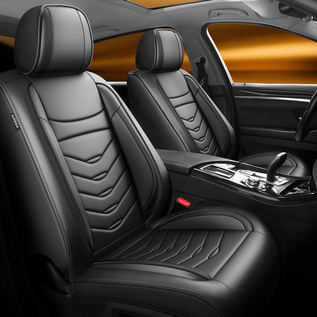 Fit Escape Car Seat Covers Compatible with Ford Escape 2001-2024 2025 2026.Full Coverage Waterproof Leather,All - Weather Seat Cushion Protector- Easy Installation (Full Set 5 Seats, Black)