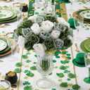 Hoteam 72 Heads White Green Artificial Rose Flowers 6 Bouquet Wedding Decoration Faux Flower Arrangement Bouquet with Stem Bridal Shower Gift Floral Centerpiece for Tables